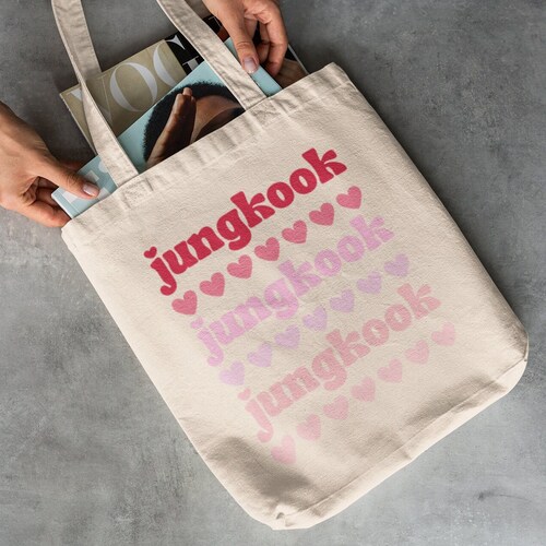 BTS Jungkook Tote Bag: Bts Merch, Kpop Fan Gift - Etsy