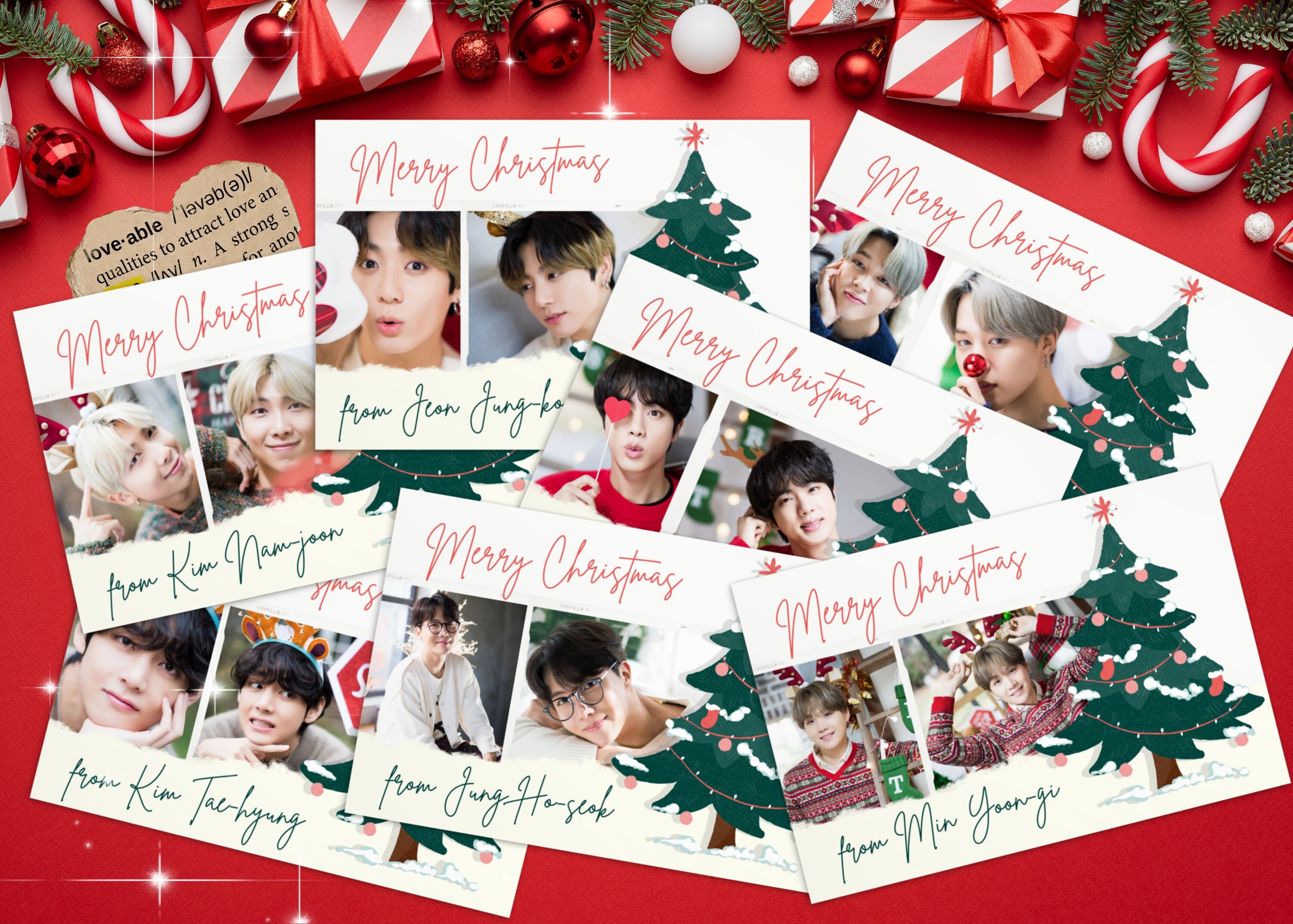 Bts Christmas Postcard: Bts Christmas Gift, Bts Merch, Kpop Fan