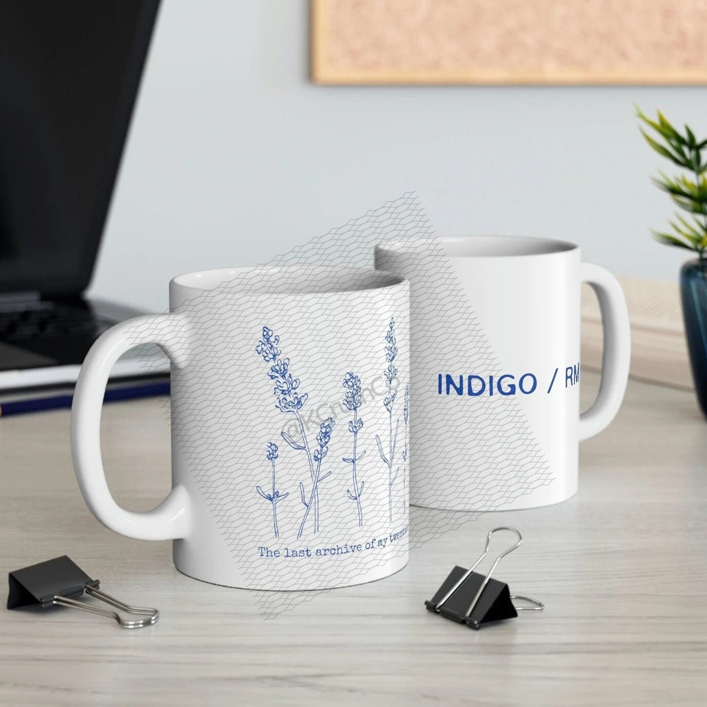 Indigo RM-mok, Namjoon-mok, cadeau voor Bts-fan, Bts-merchandise, cadeau Kim Namjoon-fan, Namjooning-mok, Kpop-mok, Bts-mok, RM-mok