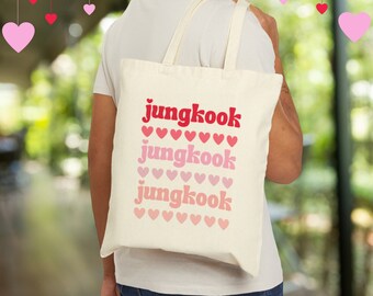BTS ジョングク トートバッグ：BTSグッズ、K-POPファンギフト - Etsy 日本