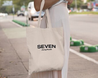 Jungkook Seven Tote Bag: BTS Merch, Kpop Fan Gift, JK Bag - Etsy