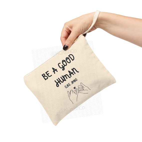BTS Jimin Zipper Pouch: Be a Good Human, BTS Merch, Kpop Fan Gift