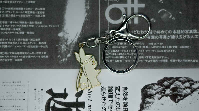 Matching Bunny Enamel Pin | Keychain | Black and White | Bunnies image 2