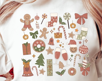 Retro Christmas Png, Groovy Christmas PNG, Merry, Merry Christmas Png, Merry and Bright, Holly Jolly PNG, Christmas, Retro Christmas