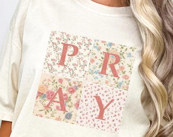 Pray PNG, Pray PNG Floral Patchwork, Christian, Christian Png, Fall Png, Pray, Fall Png Floral Patchwork, Boho Flower, Vintage, Boho Fall