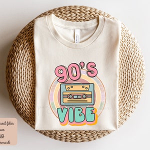 90&#39;s Vibe Retro Png for Sublimation, 90&#39;s PNG, 90&#39;s Digital Download, 90&#39;s Png for Sublimation, Casette Tape PNG, Retro Png