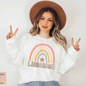 Librarian Png, Librarian Rainbow PNG, Librarian PNG for Sublimation, School Librarian PNG,  Back to School Png, Librarian Boho Rainbow Png
