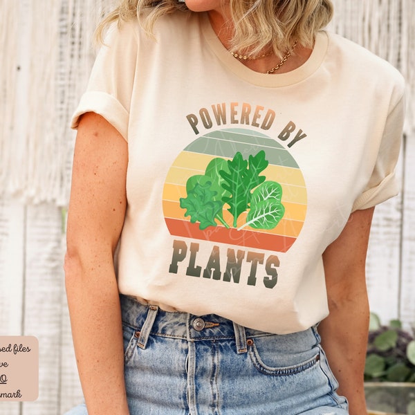 Vegan PNG, Powered By Plants, Plant Based, Veggies Png, Vegan Shirt, Gift for Vegan, Vegetarian Png, Vegan Gift, Vegan Sticker, Vegan