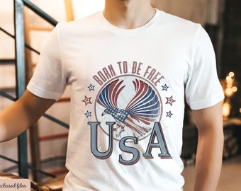 Born to be Free  usa Png for Sublimation, USA flag Png, American Eagle, 4th of July PNG, Freedom usa Png, patriotic quote PNG, sublimation
