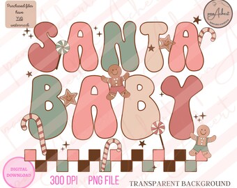 Santa Baby PNG, Santa Baby, Santa PNG, Christmas Vibes, Merry Christmas, Merry Christmas Png, Merry Vibes, Christmas, Retro Christmas, Santa