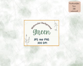 Green Watercolor Splashes/Splats Background JPG Png, Watercolor background Png, Wedding invitation background, digital watercolor paper JPG