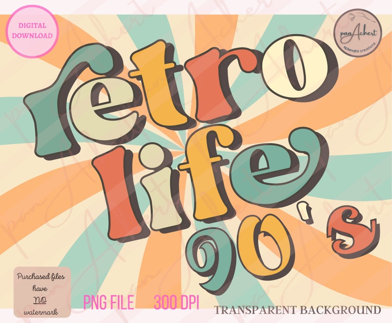 Retro Life 90s PNG Retro Life Png 90's Png Retro Etsy