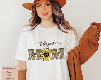Błogosławiona mama słonecznik lampart żółty Png sublimacja, PNG sublimacja, Mama słonecznik PNG cyfrowe pobieranie, słonecznik PNG, dzień matki png