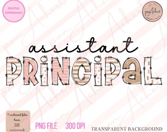 Assistant Principal PNG, Assistant Principal Sublimation PNG, Assistant Principal Doodle Font, Teaching Shirt Png Design, Digital Download