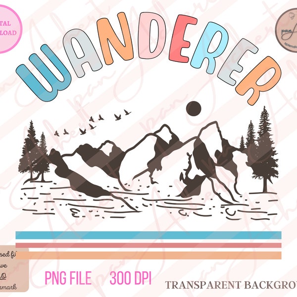 Wanderer Png, Travel PNG, Retro PNG, Hiking Png, Summer Designs Png, Travel PNG Designs, Adventure Awaits, Road to Nowhere, Desert, Mountain