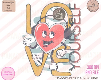Love Yourself Png, Love Yourself, Self Love Png, Self Love Club, Retro Png, Retro, Self Love, Positive Quotes, Positive Affirmations