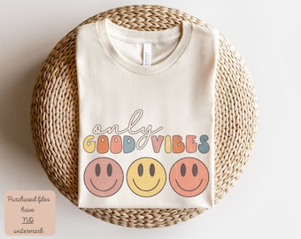 Only Good Vibes PNG, Good Vibes PNG, Good Vibes Only, Good Vibes Shirt, Only Good Vibes, Good Vibes Retro PNG, Good Vibes, Retro Smiley Png
