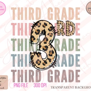 3rd Grade Png, 3rd Grade, 3rd Grade Stacked Leopard PNG, Back To School PNG, Third Grade PNG, 3rd Grade Shirt, 3rd Grade Teacher Shirt