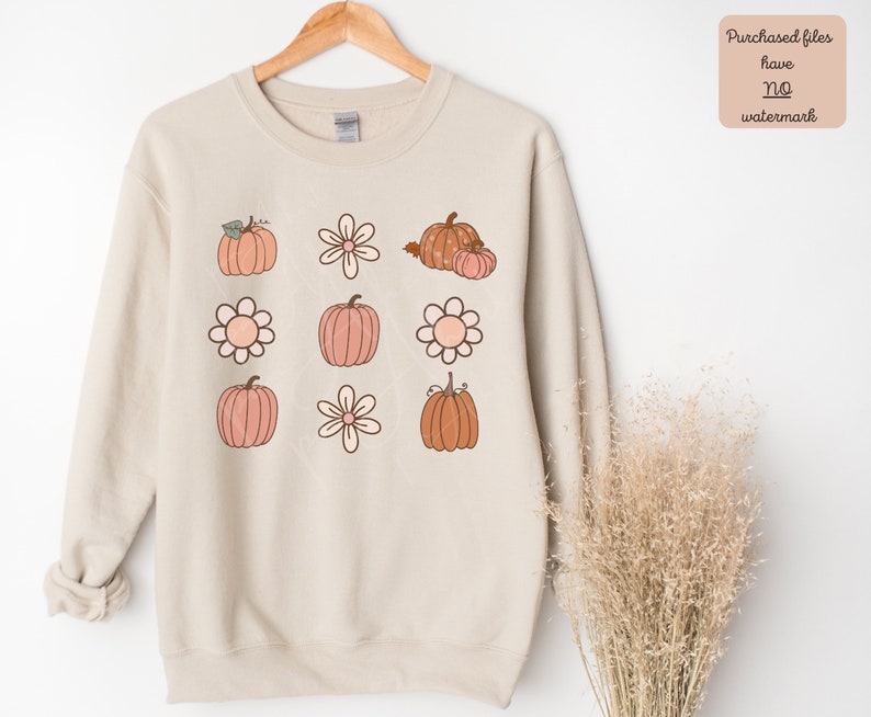 Boho höst PNG, glad höst, hej höst PNG, pumpakrydda PNG, läskiga vibbar, halloween PNG, pumpa PNG, höst PNG, pumpor PNG, thanksgiving bild 4