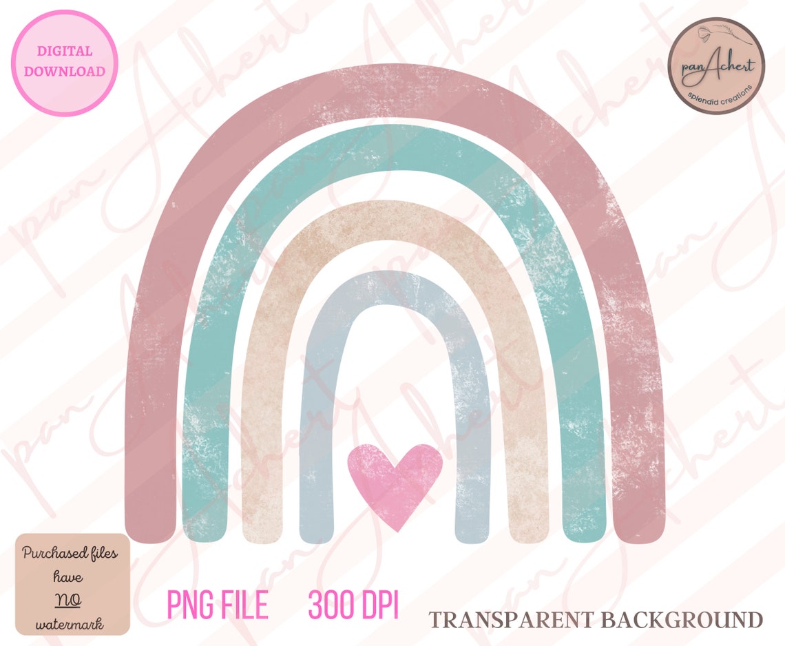 Boho Rainbow Png Pastel Boho Rainbow Png Pastel Rainbow - Etsy