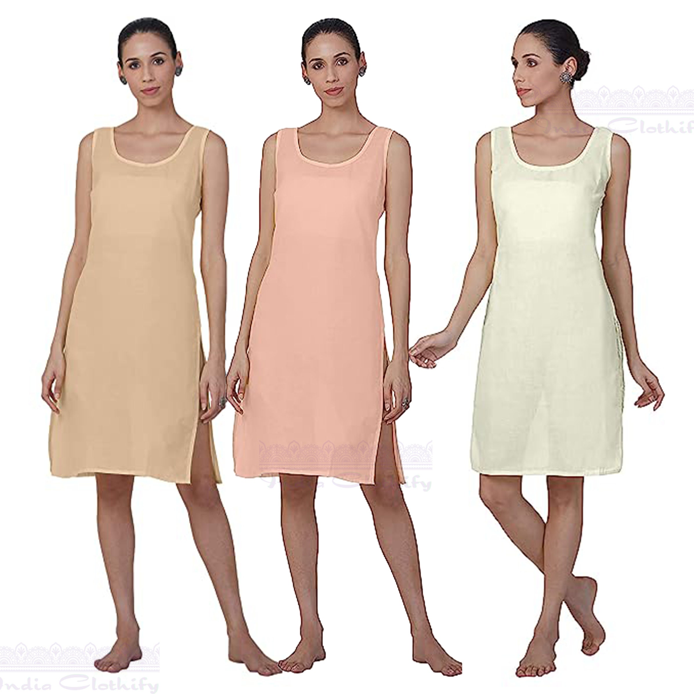Cotton full top slip plus size