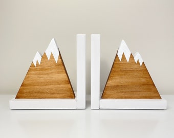 Mountain Peak Bookends for Kids, Nursery Decor, Book ends for Woodland Bedroom