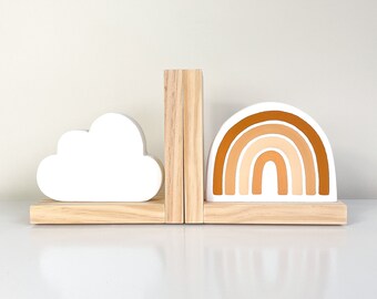 Pair/Two Watercolor Rainbow Bookshelves,Decorative Bookshelves Wooden Office bookends,Bookshelves for Thick Books,Family bookends 5x3 in Pair/Two Watercolor Rainbow Bookshelves,Decorative Bookshelves Wooden Office bookends,Bookshelves for Thick Books,Family bookends 5x3 in