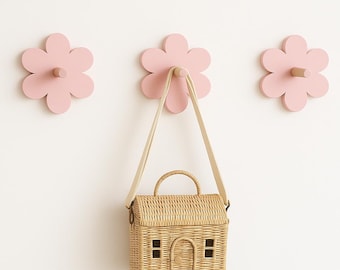 Muurhaak bloemen: pastel kinderkamerdecoratie, kinderjashaak, babymeisje