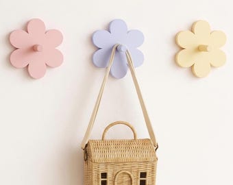 Flower Wall Hook: Pastel Nursery Decor, Kids Coat Hook, Baby Girl