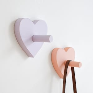 Love Heart, Wall Hooks for Kids, Cute Pastel  Girl Nursery Decor, Coat Bag Hook, Baby Shower Gift Candy Wall Decor, Retro Lover, Cutecore