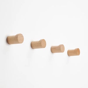 Wooden hooks concave shape, walnut wall hook, towel dots, modern coat  hooks, oak