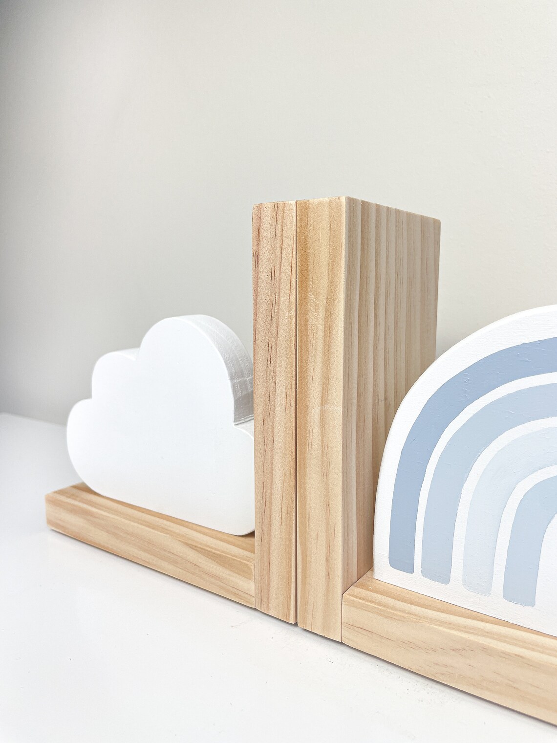 Baby Blue Rainbow & Cloud Bookends for Kids Nursery Decor Boy Etsy