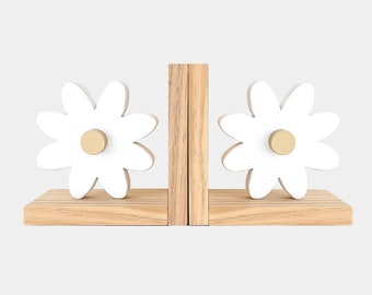 Children's Daisy Bookends, Gold Daisy Room Decor, Baby Girl Nursery Decor, Baby Shower Gift, Girls Bedroom, Book ends