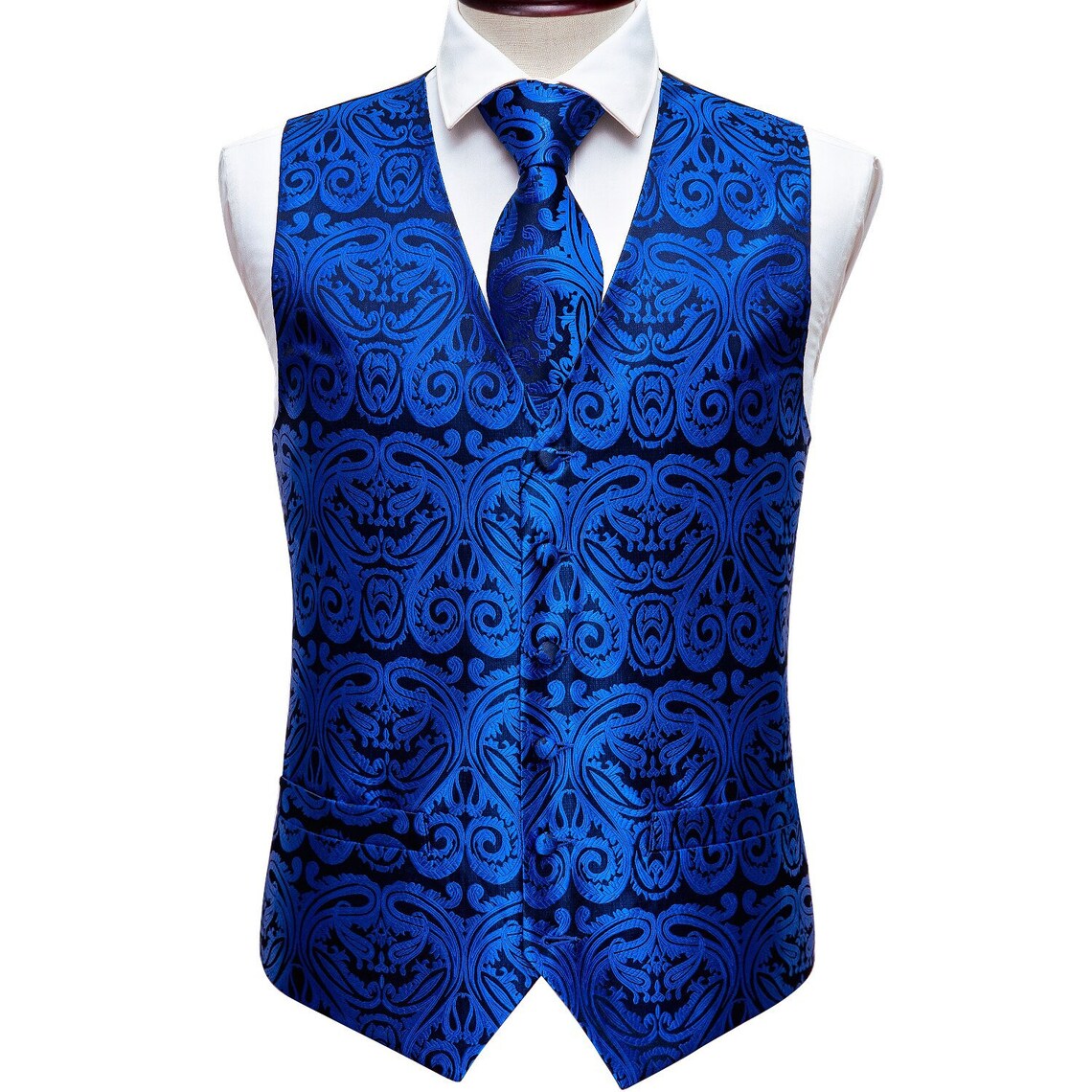 WC01 Vintage Floral Silk Vest Suits With Necktie For Men Etsy