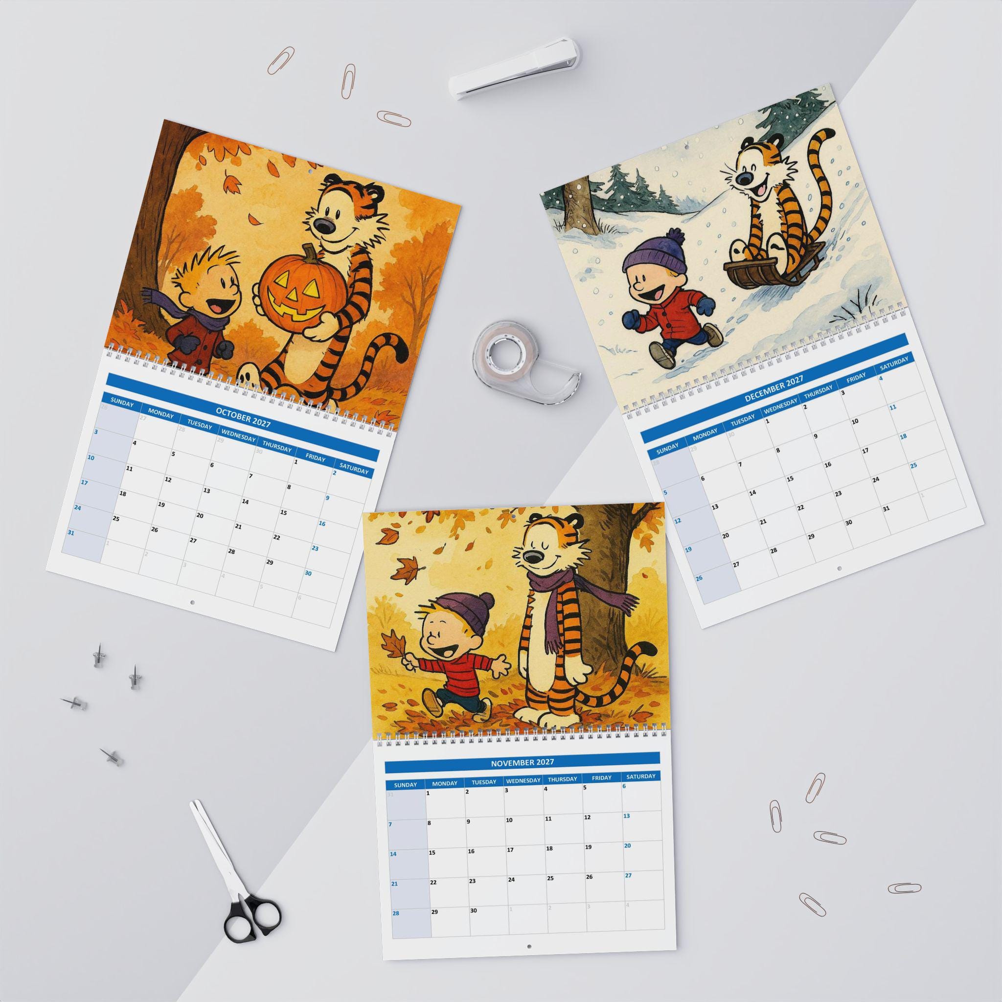 Calvin and Hobbes 2027 Wall Calendar | Illustrated Comic Art - Etsy