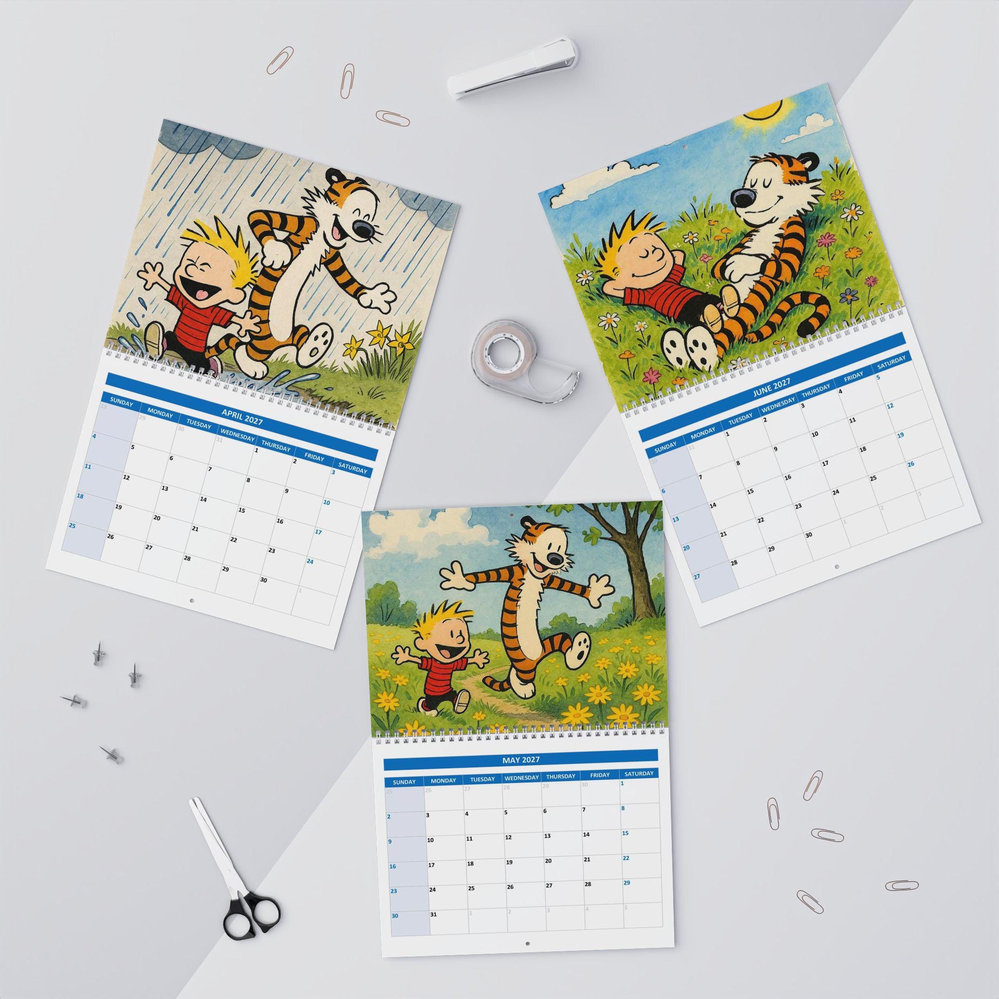 Calvin and Hobbes 2027 Wall Calendar | Illustrated Comic Art - Etsy