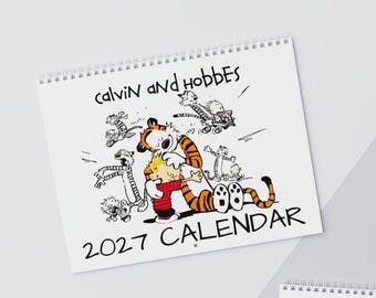 Calendario de pared de Calvin y Hobbes 2027 / Arte cómico ilustrado