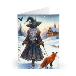 Biglietti di auguri Yule, biglietti di Natale pagani, solstizio d'inverno, stregoneria, set di biglietti Wiccan - Arte invernale