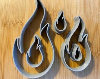 Set of 5 x FIRE FLAMES Biscuit Cookie or Fondant Cutters Sugarcraft Icing Cake