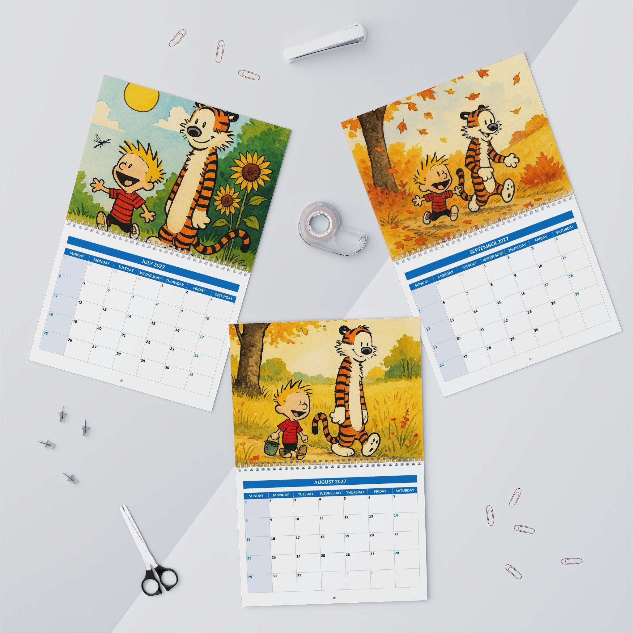 Calvin and Hobbes 2027 Wall Calendar | Illustrated Comic Art - Etsy