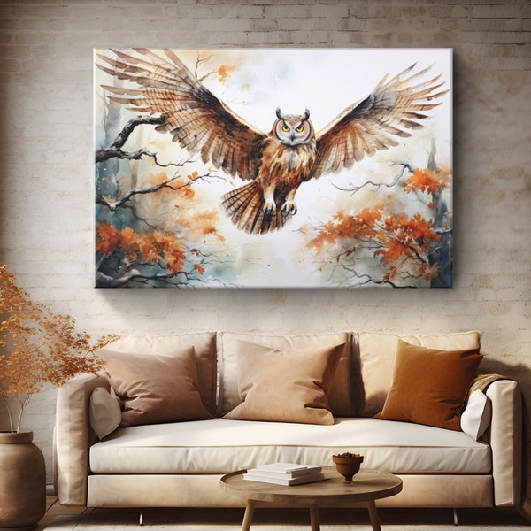 Owl Canvas Painting - Etsy