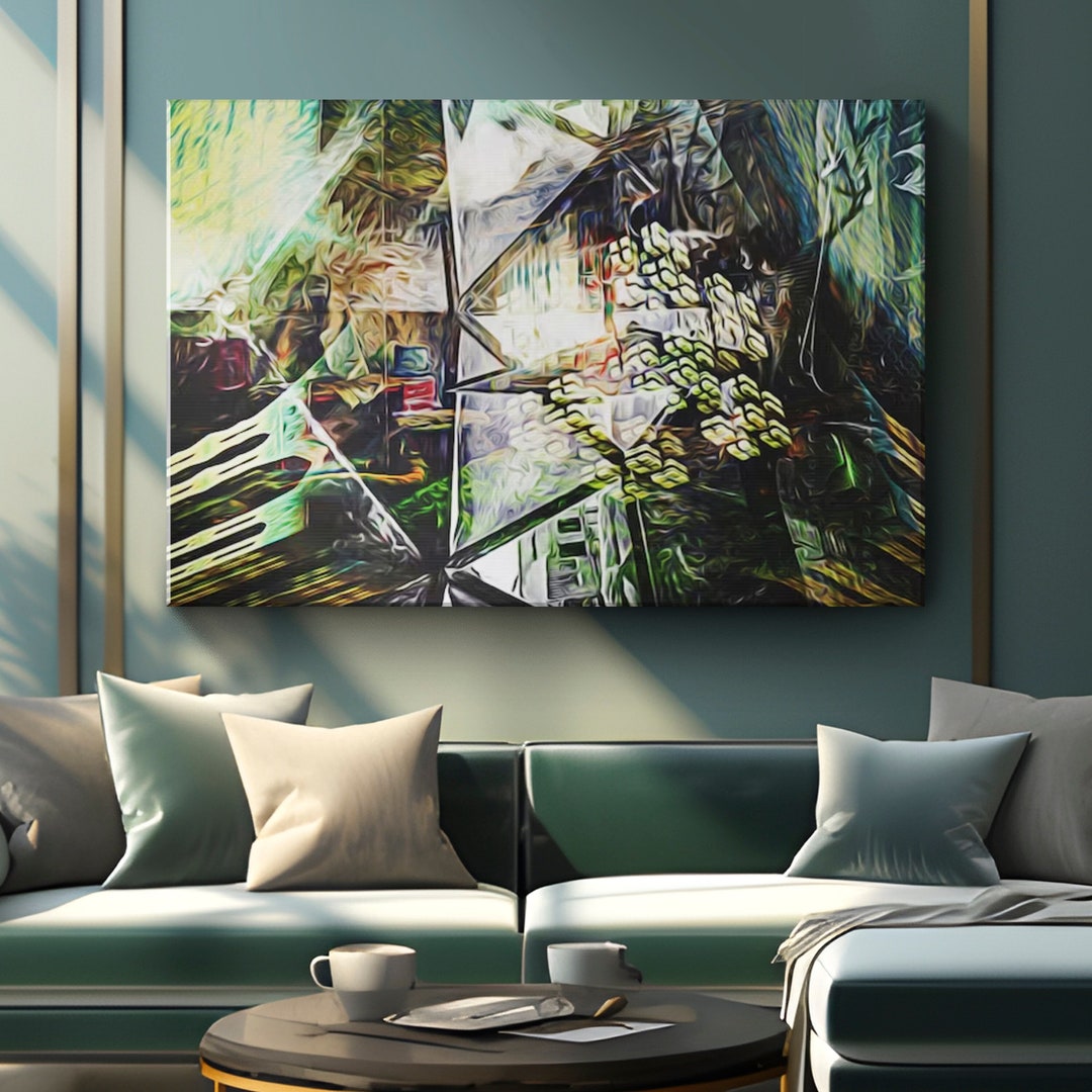 Sage Green Abstract Canvas Wall Art sage Serenity Etsy