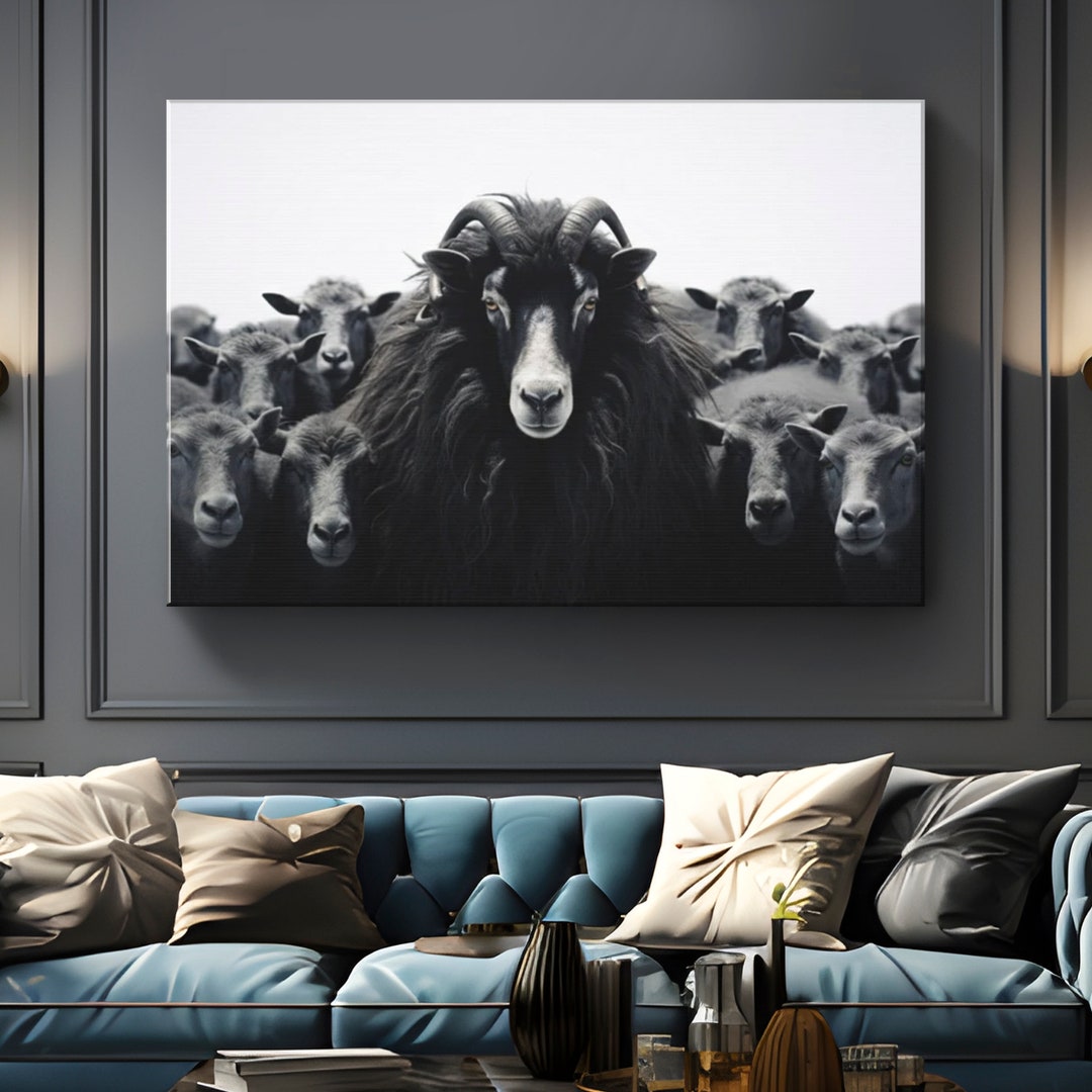 Black Sheep Canvas Wall Art majestic Black Jacob Etsy