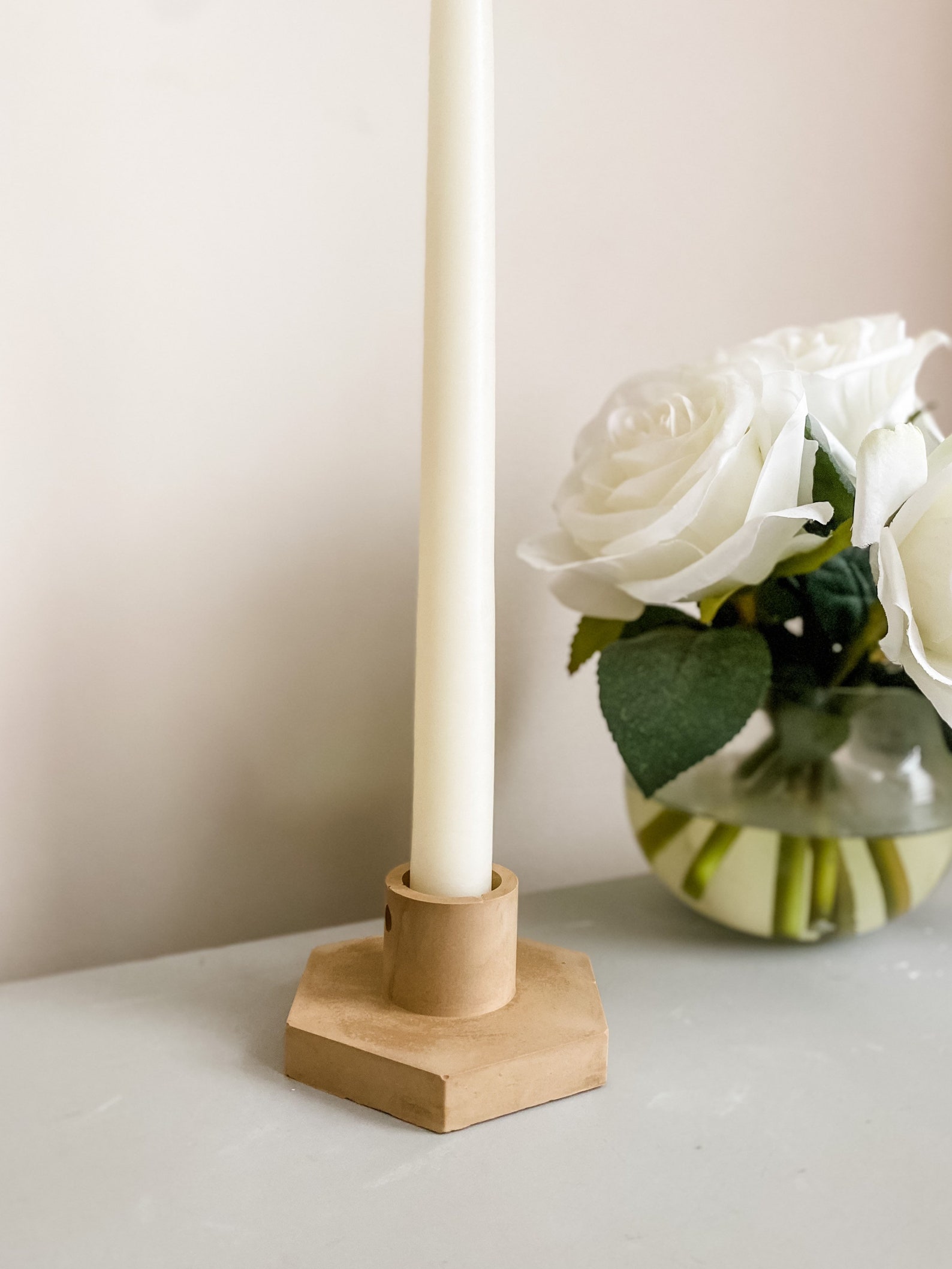 Hexagon Candlestick Holder / Candle Holder / Wedding Decor / Etsy