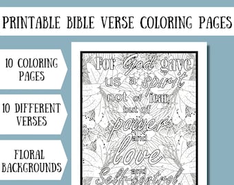 Bible Verse Coloring Pages - Floral Coloring Pages - Bible Quotes Printable - Christian Verse Coloring Pages - Adult Coloring Pages