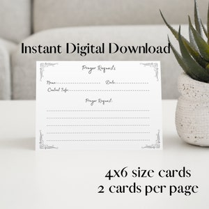 Gebedsverzoekkaart - Bijbelstudiebenodigdheden voor kleine groepen - Afdrukbare gebedsverzoekkaarten - Instant Download digitaal bestand - Gebedsgroepskaarten
