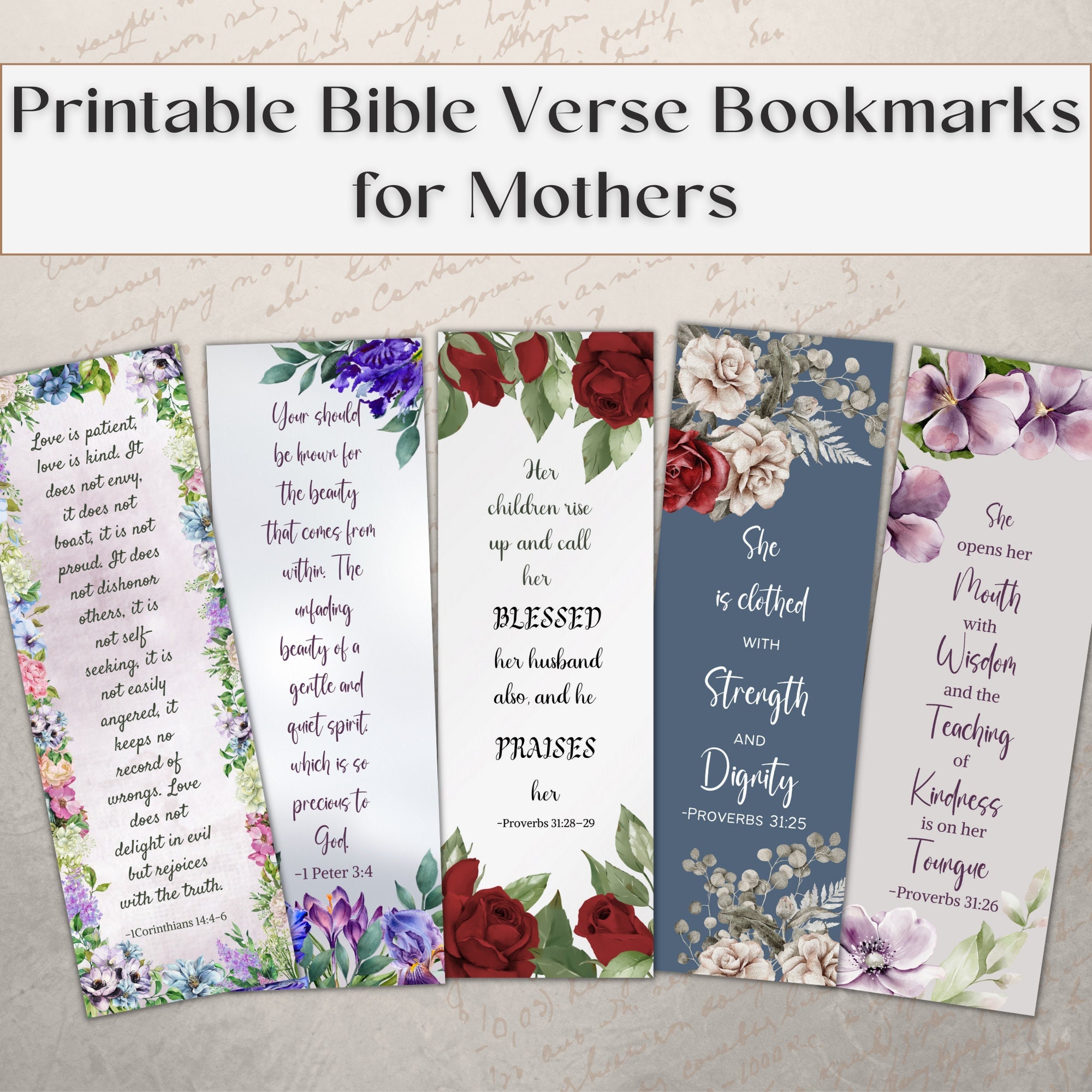 Printable Bible Verses for Moms - Printable Bible Verse Bookmarks ...