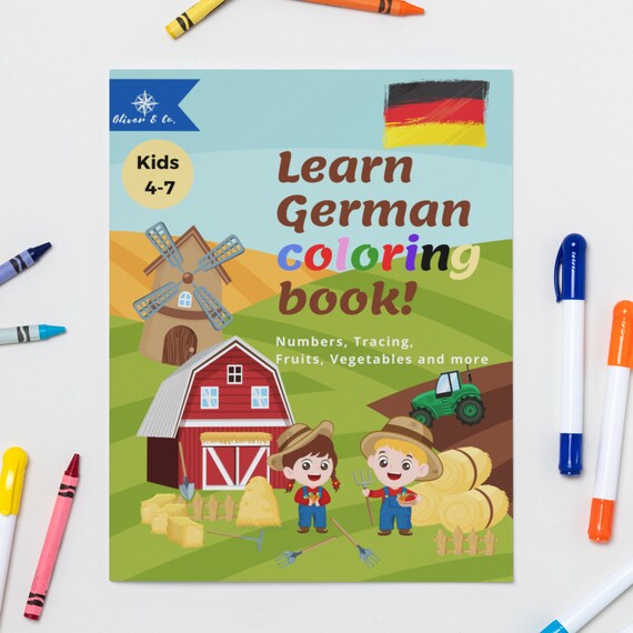 Learn German Coloring and Activity Book for Kids Coloring - Etsy