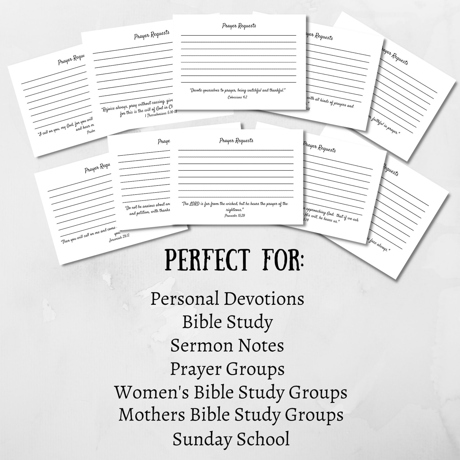 Prayer Request Cards Printable Prayer Request Cards Bible Verse Cards Prayer Ministry Supplies ...