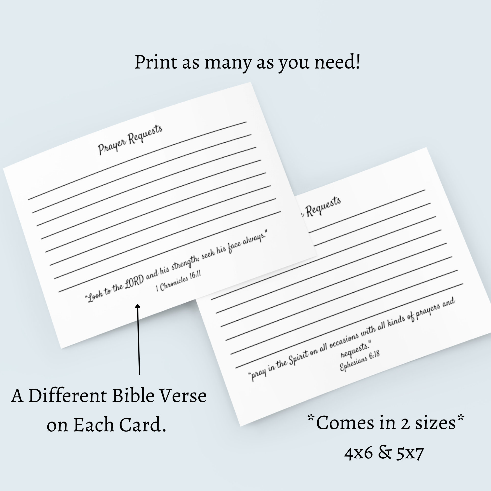 Prayer Request Cards - Printable Prayer Request Cards - Bible Verse Cards - Prayer Ministry ...